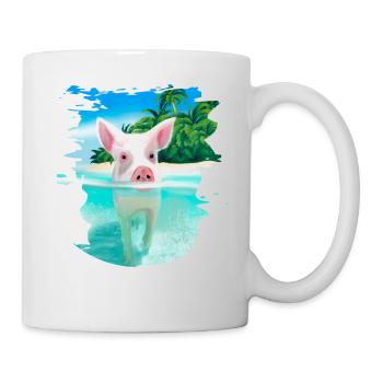 Bahamas Swimming pigs Pig Funny beach - Mug - white - Right