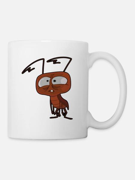 Schabe Kakerlake Comic Motiv - Tasse - Weiß