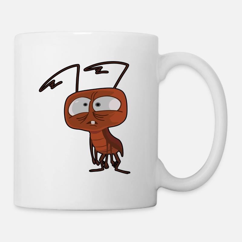 Schabe Kakerlake Comic Motiv - Tasse - Weiß