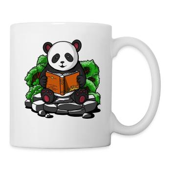 Livre de lecture mignon d'ours panda - Mug blanc - blanc - Droite