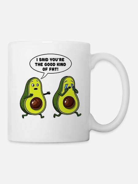 Avocado The Good Kind Of Fat Vegan - Mug - white