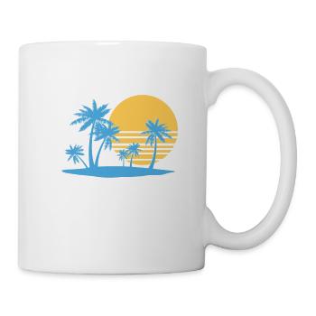 Palm Tree Island 80`s retro summer palm island - Mug - white - Right