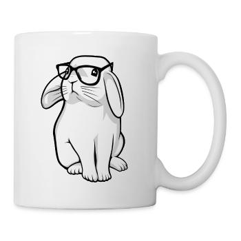 Hipster Rabbit With Geek Glasses - Mug - white - Right