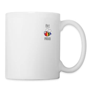 Bee Proud - Drapeau arc-en-ciel de la fierté gaie, LGBT - Mug blanc - blanc - Droite