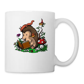 Nettes Igel-Fantasie-Buch-Lesetier - Tasse - Weiß - Rechts