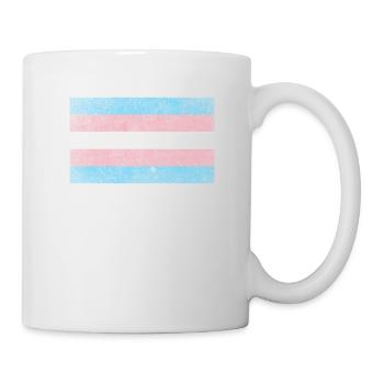 Transgender Pride Flagge LGBT Flag Vintage Style - Tasse - Weiß - Rechts