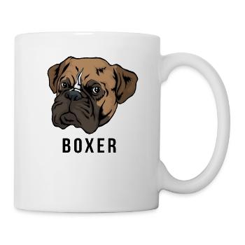 Boxer Hund Kopf - Tasse - Weiß - Rechts