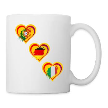 Heart Flags Love Germany, Portugal, Italy - Mug - white - Right
