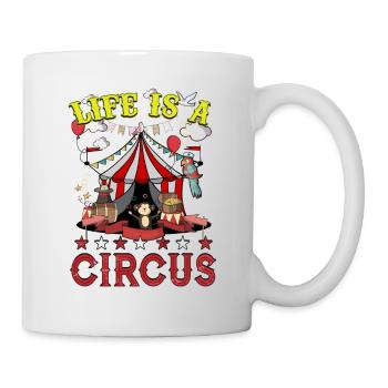 La vie est une fête de carnaval drôle de cirque - Mug blanc - blanc - Droite