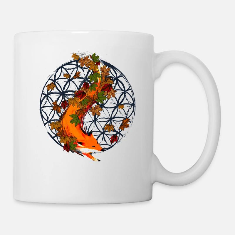 Aquarelle Renard Animal Fleur De Vie - Mug blanc - blanc