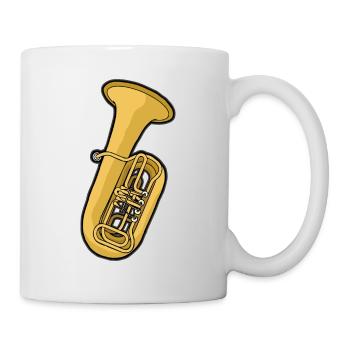 TUBA Tubist Tubistin Horn Waldhorn Blechbläser - Tasse - Weiß - Rechts
