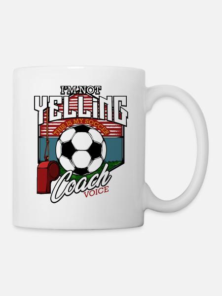 Regalo divertido de los refranes del coche fresco del entrenador de fútbol - Taza - blanco
