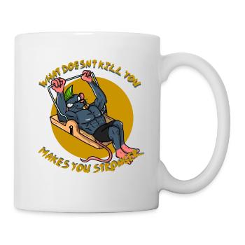 Fitness mouse bodybuilding mousetrap gift - Mug - white - Right