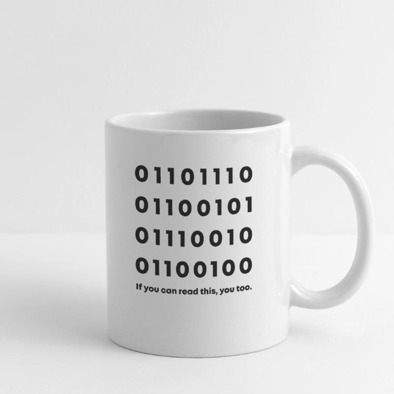 Nerd de code binaire Mug blanc