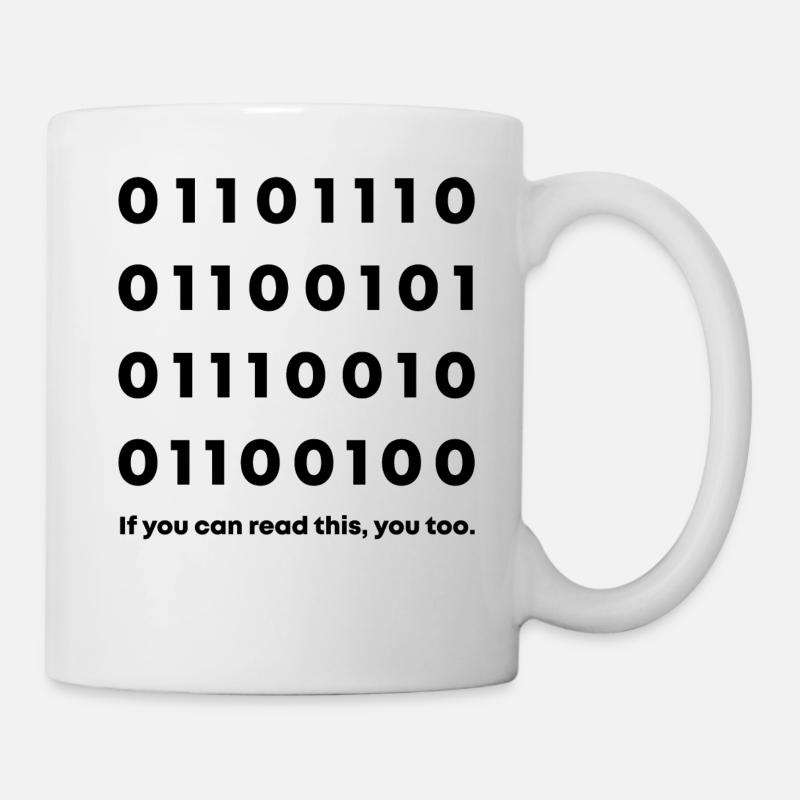 Nerd de code binaire - Mug blanc - blanc