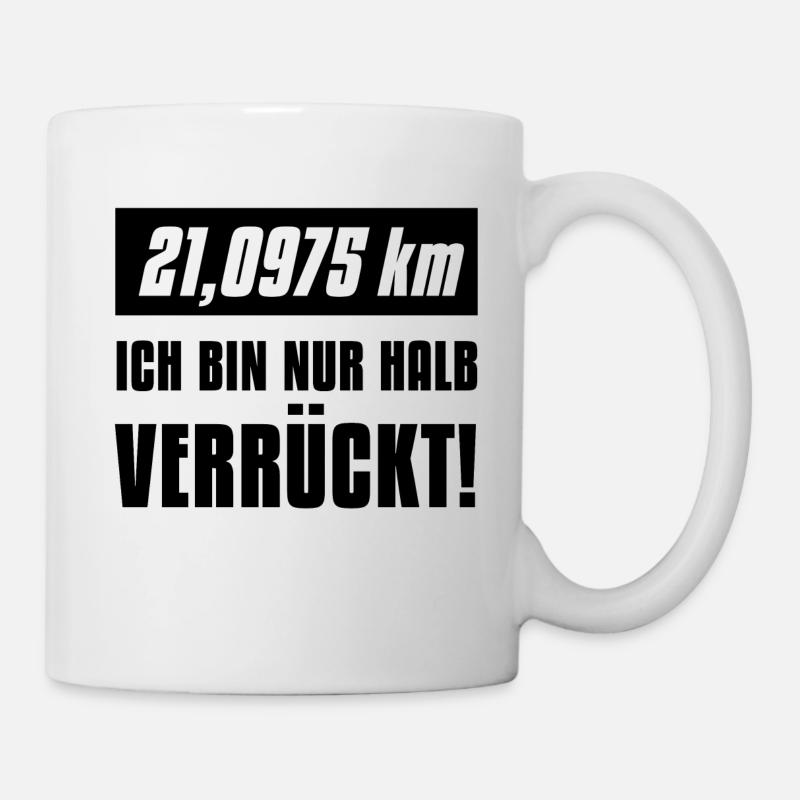 21 km - Halbmarathon - Tasse - Weiß