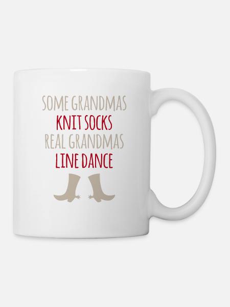 Linedance Line Dance Grand-mère Danse de couple Danse de couple - Mug blanc - blanc