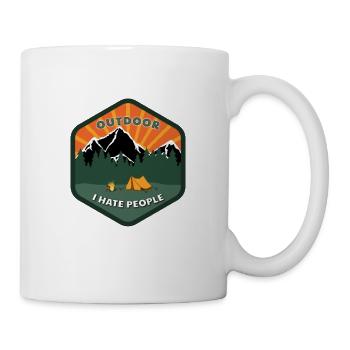 Camping en plein air: Je déteste les gens - Dit drôle - Mug blanc - blanc - Droite