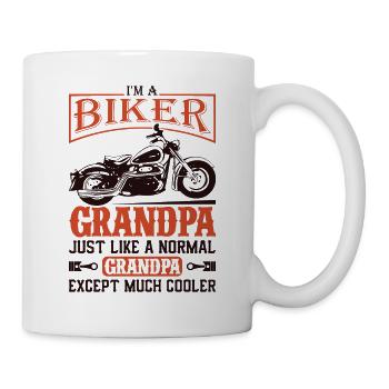 Moto grand-père motard grand-père mens - Mug blanc - blanc - Droite