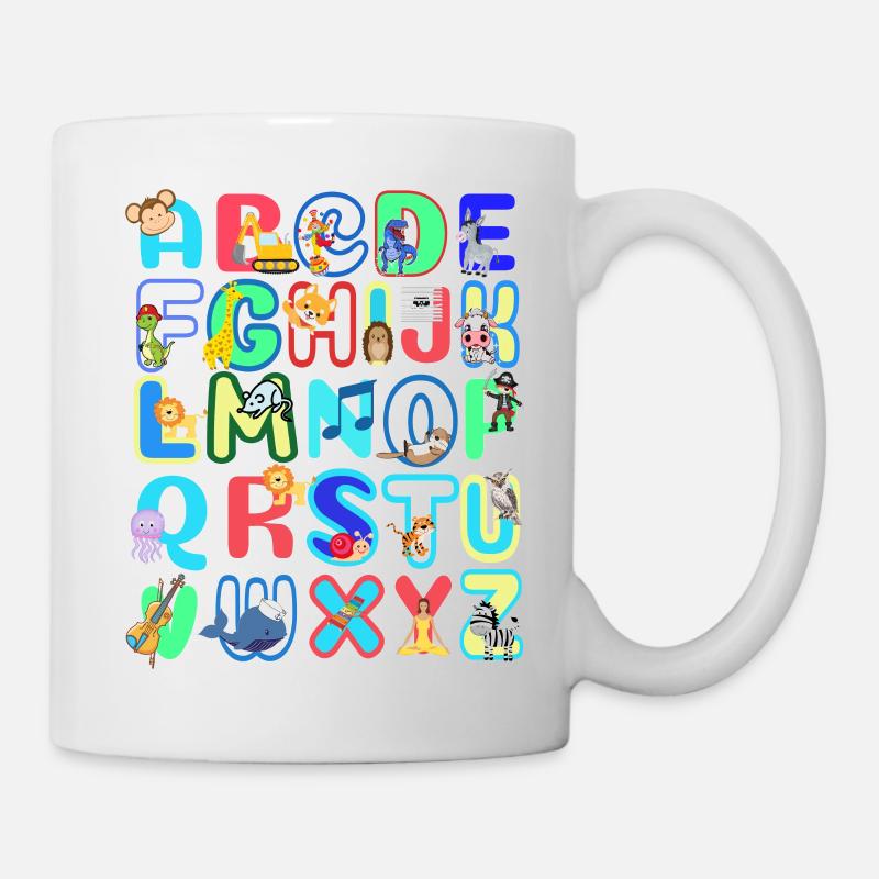 ABC Alphabet Einschulung 1.Schultag Geschenk - Tasse - Weiß