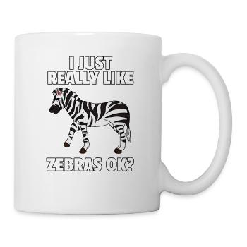 Zebra Afrika Zebrastreifen Süßes Lustiges Geschenk - Tasse - Weiß - Rechts