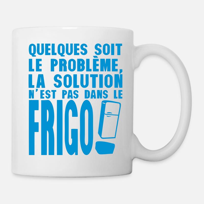 la solution du probleme pas frigo humour - Mug blanc - blanc
