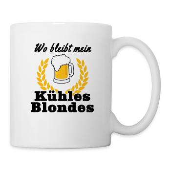 Wo bleibt mein Kühles Blondes - Tasse - Weiß - Rechts