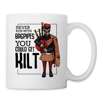 Cadeau de Kilt avec une tête de cornemuse cool - Mug blanc - blanc - Droite