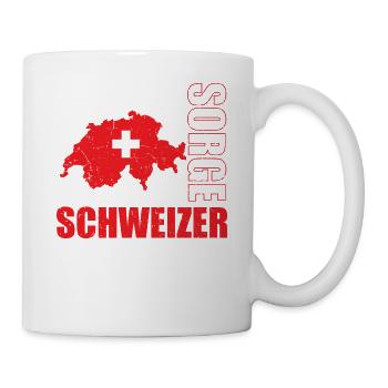 Lustiger Schweizer Spruch Schweiz Fahne Geschenk - Tasse - Weiß - Rechts