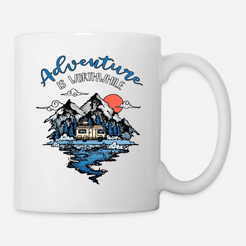 Abenteuer Wohnmobil Camping Reise Van Camper - Tasse - Weiß