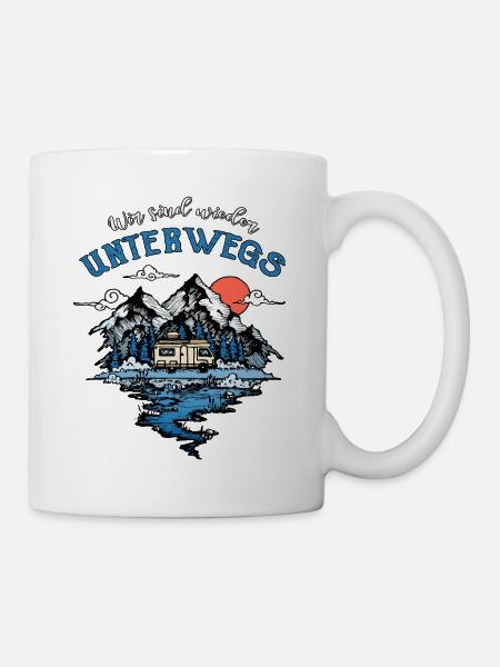 Unterwegs Camping Wohnmobil Reise Camper Geschenk - Tasse - Weiß