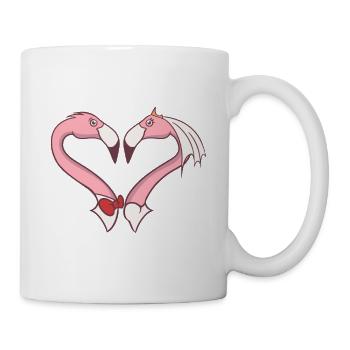 Hochzeitspaar Flamingo - Tasse - Weiß - Rechts