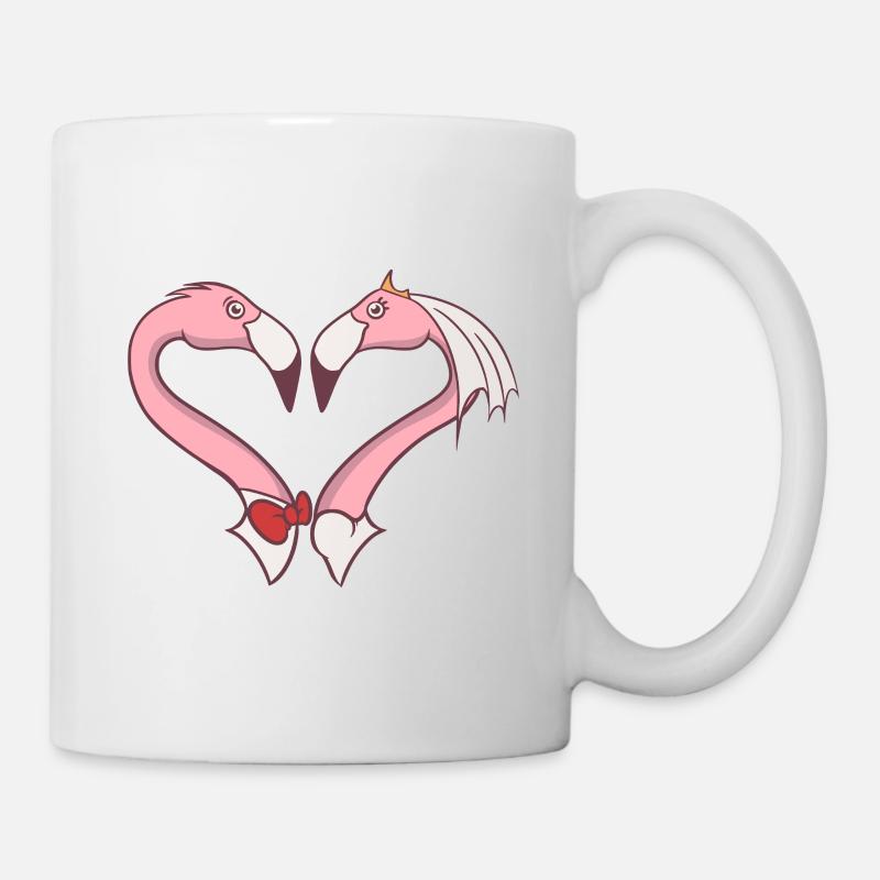 Hochzeitspaar Flamingo - Tasse - Weiß