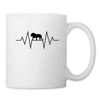 Löwe Heartbeat König der Tiere Herzschlag EKG Lion - Tasse - Weiß - Rechts