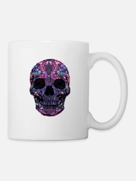 Totenschädel Flora - Tasse - Weiß
