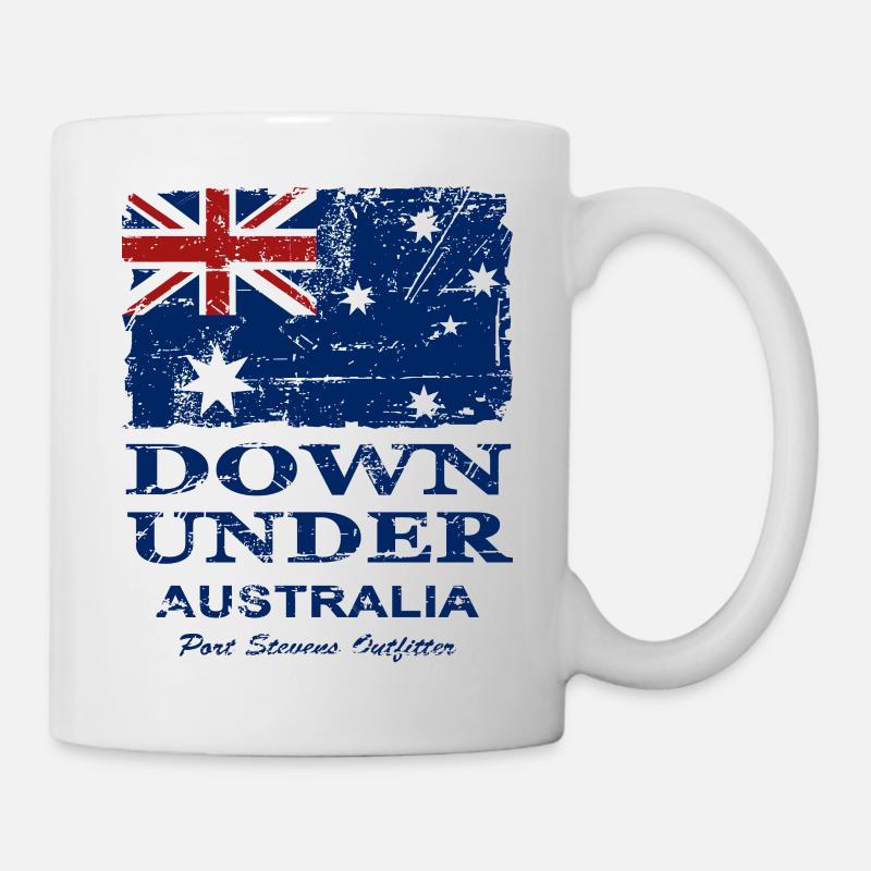 Australien - Down Under - Vintage Look - Tasse - Weiß