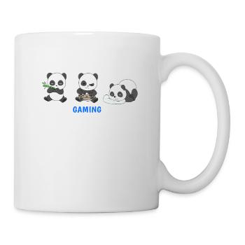 Panda Essen Gaming Schlaf Videospiel Gamer Konsole - Tasse - Weiß - Rechts