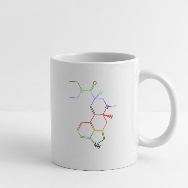 Molécule de formule structurelle LSD A. Hofmann Bicycle Day Mug blanc