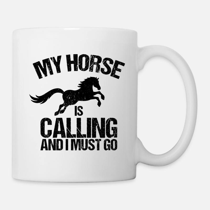 Pferd reiten - Tasse - Weiß