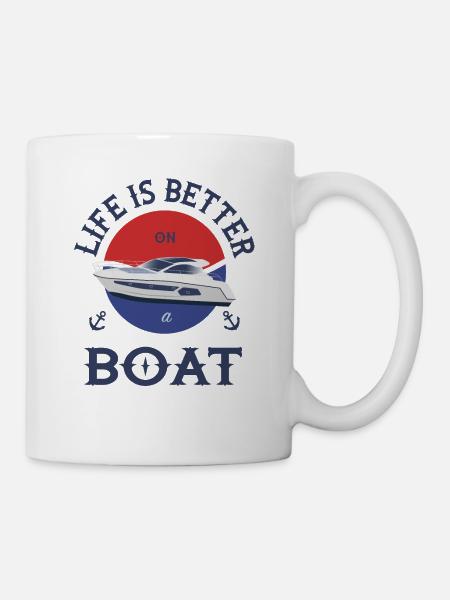 Boot Life is better - Tasse - Weiß