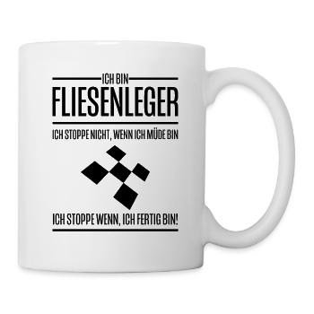 lustiges Fliesenleger Shirt Fliesen Mosaik - Tasse - Weiß - Rechts