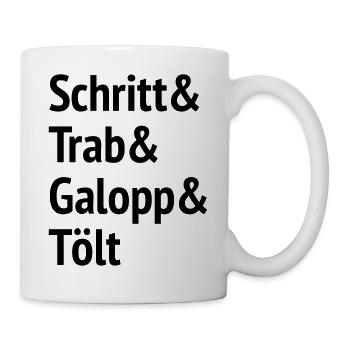 Schritt Trab Galopp und Tölt - Tasse - Weiß - Rechts