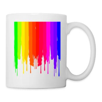 LGBTQ tropfender Regenbogen - Mug - white - Right