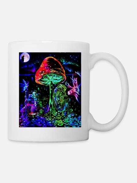Magic Mushrooms Goa Design - Tasse - Weiß