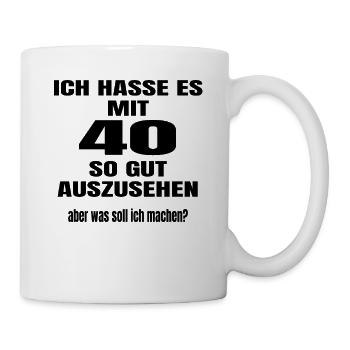 40. Geburtstag ! zum 40. Geburtstag ! Zum 40er !!! - Tasse - Weiß - Rechts