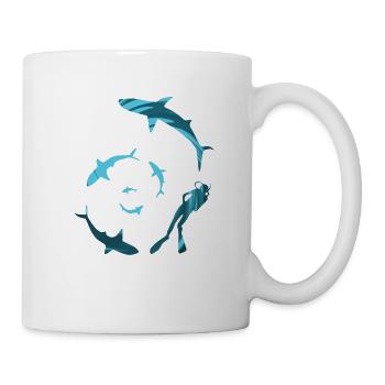 Swimming with Sharks - Mug - white - Right