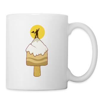 Eiscreme Eis Berg Bergsteiger Klettern Kletterer - Tasse - Weiß - Rechts