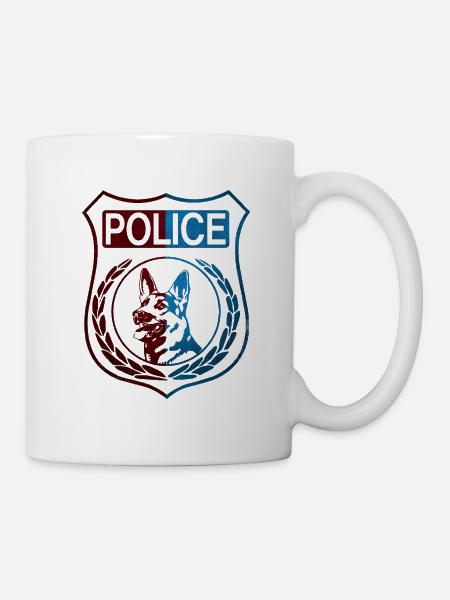 Police Polizei Abzeichen Wappen - Tasse - Weiß