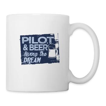 Pilot & Bier - Tasse - Weiß - Rechts