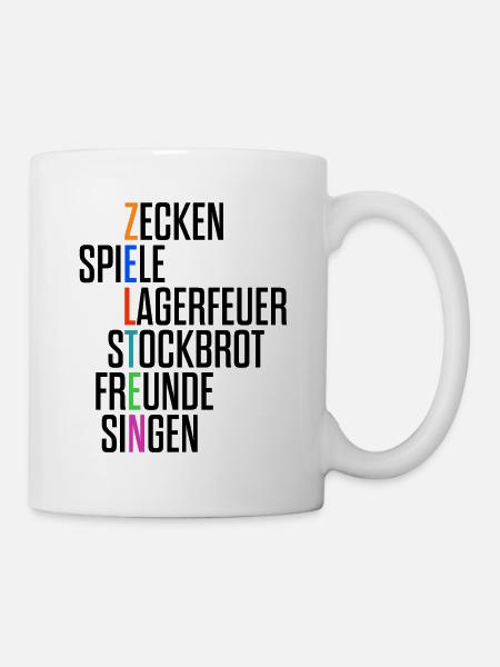 Campen Camping Zelten Zeltlager Pfadfinder KJG - Tasse - Weiß